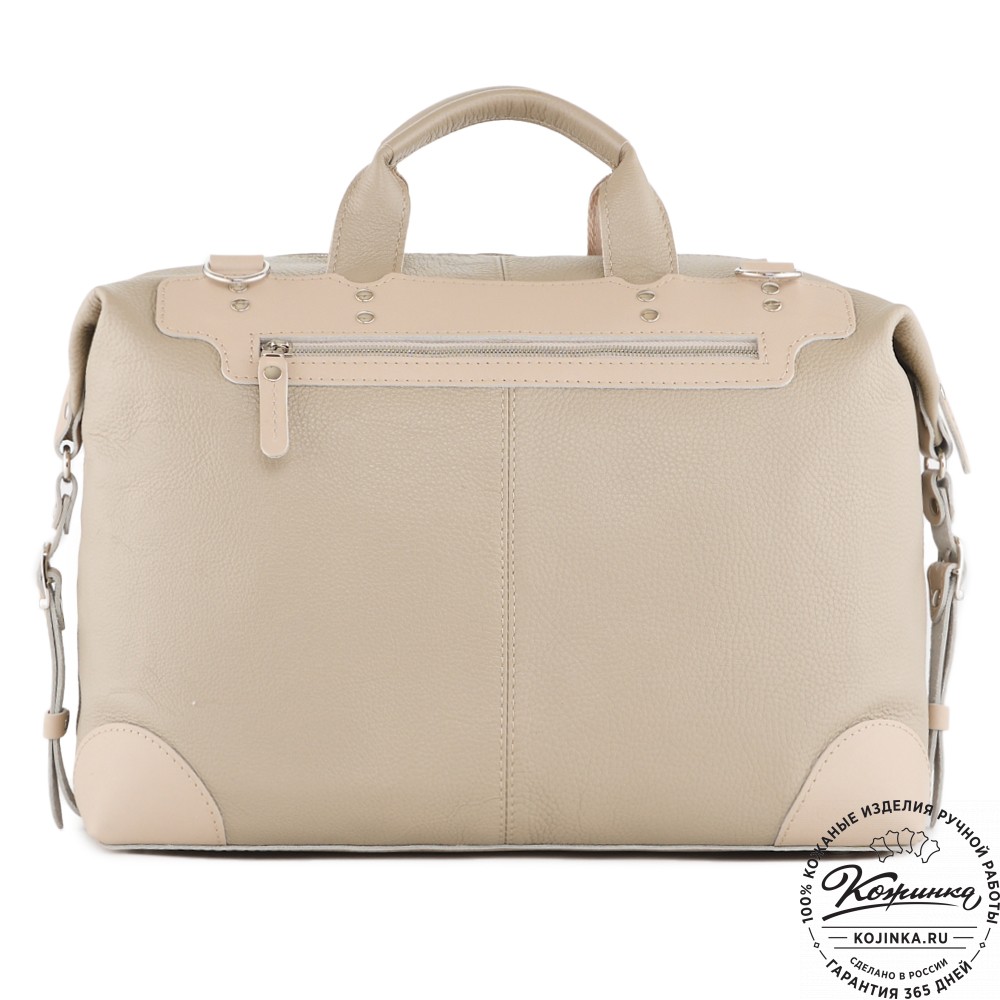  Кожаная дорожная сумка "Сити" (темно-бежевый)